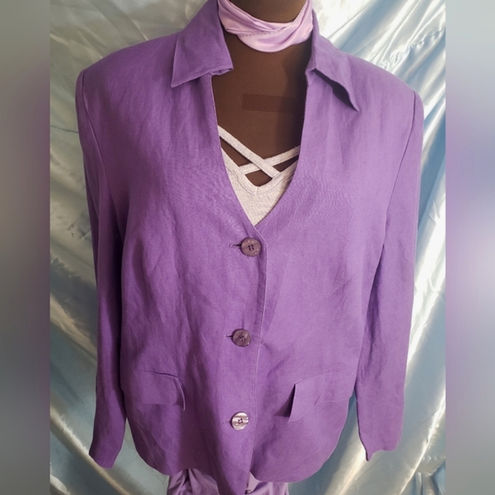 J.G.HOOK Purple Thin Coat, Size 14W
